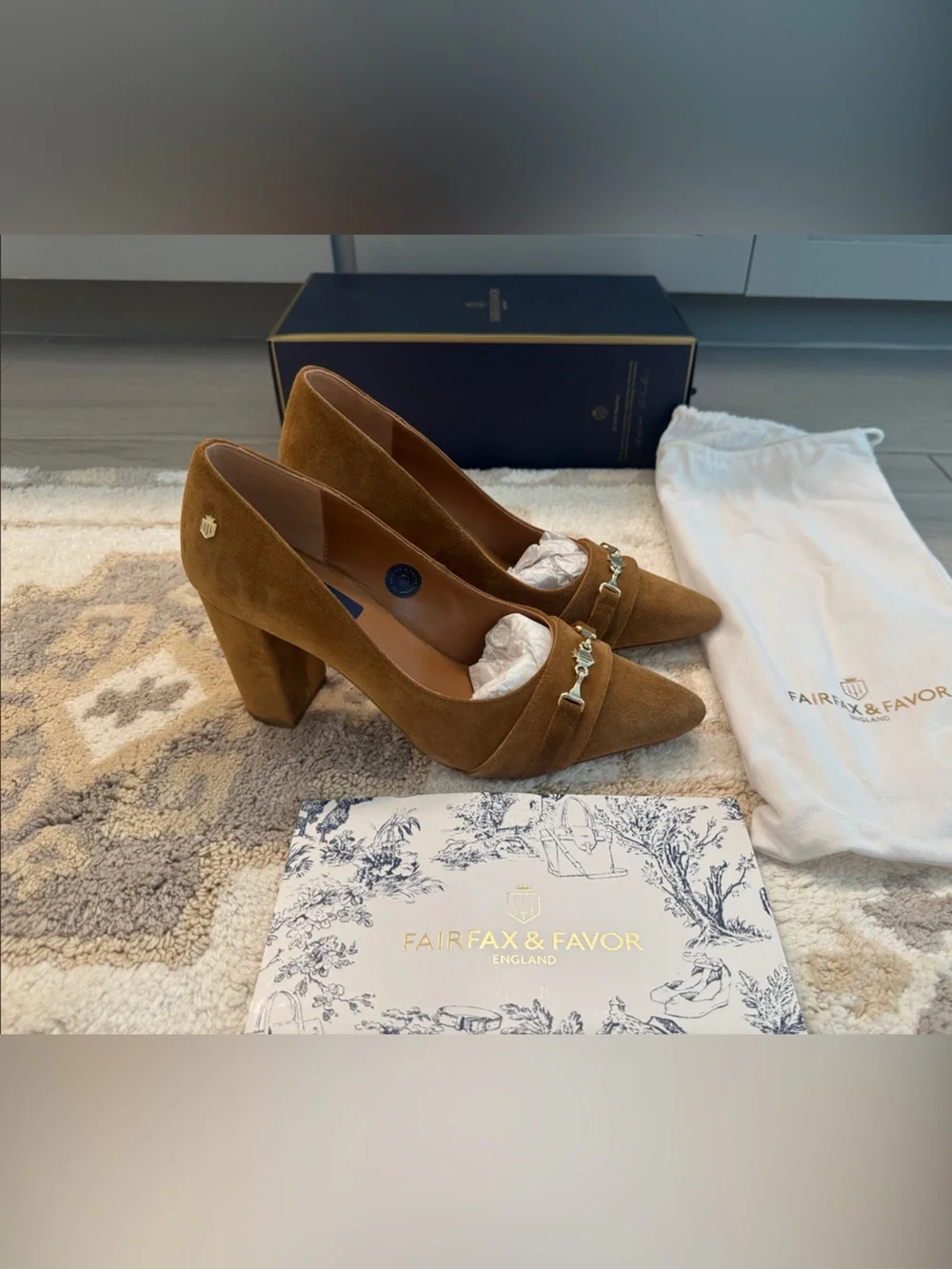 Fairfax & Favor Chantilly Heel Tan Suede